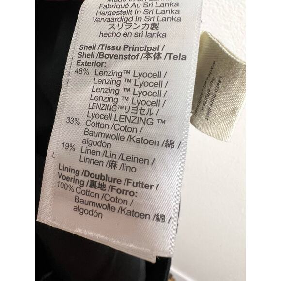 Madewell Black Pleated Wide Leg Linen Blend Pants Size 4P NWT - Picture 10 of 11